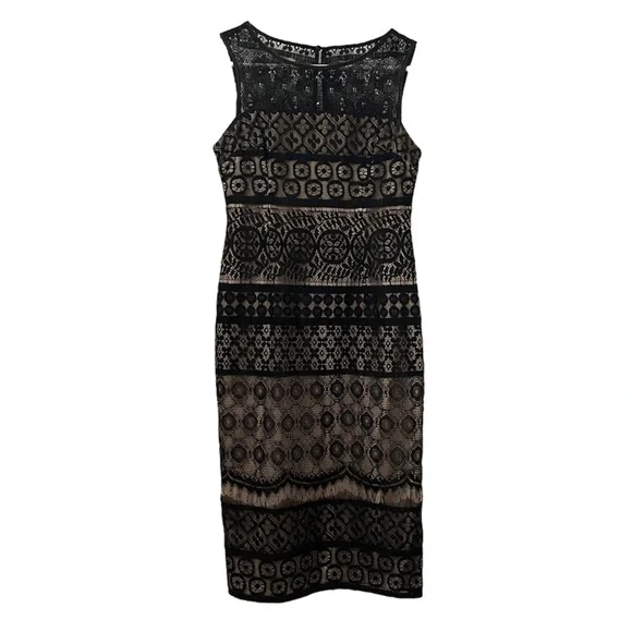 vince camuto black lace dress with button closure vince camuto black lace dress with button closure